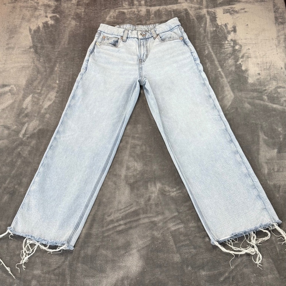 American Eagle Curvy Stovepipe Jeans Women's Raw Hem Stretch Size 2 R High Rise